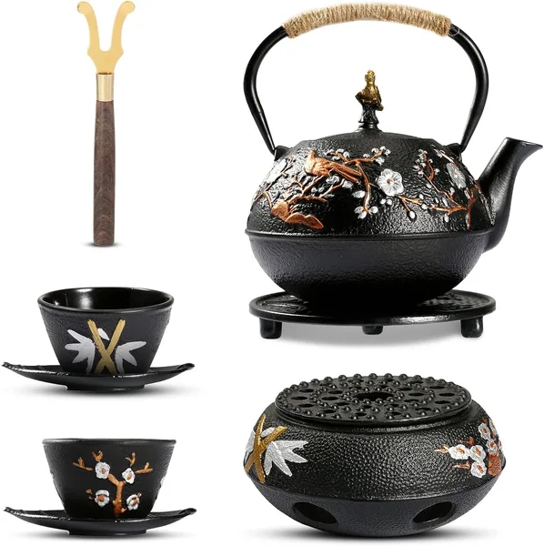 Cast Iron Teapot & Cup Set
