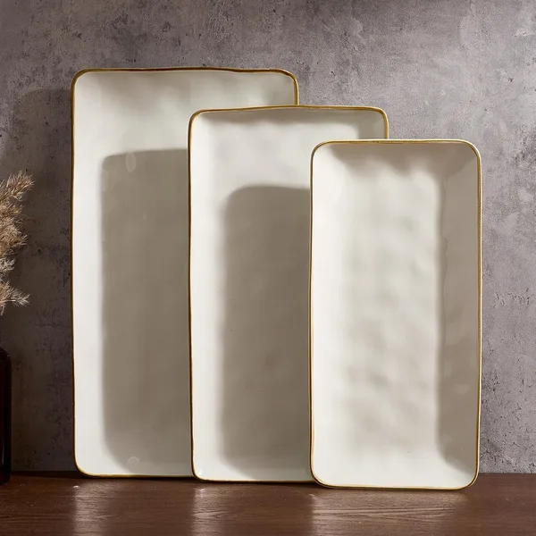 Rectangular Serving Platters, Set of Three