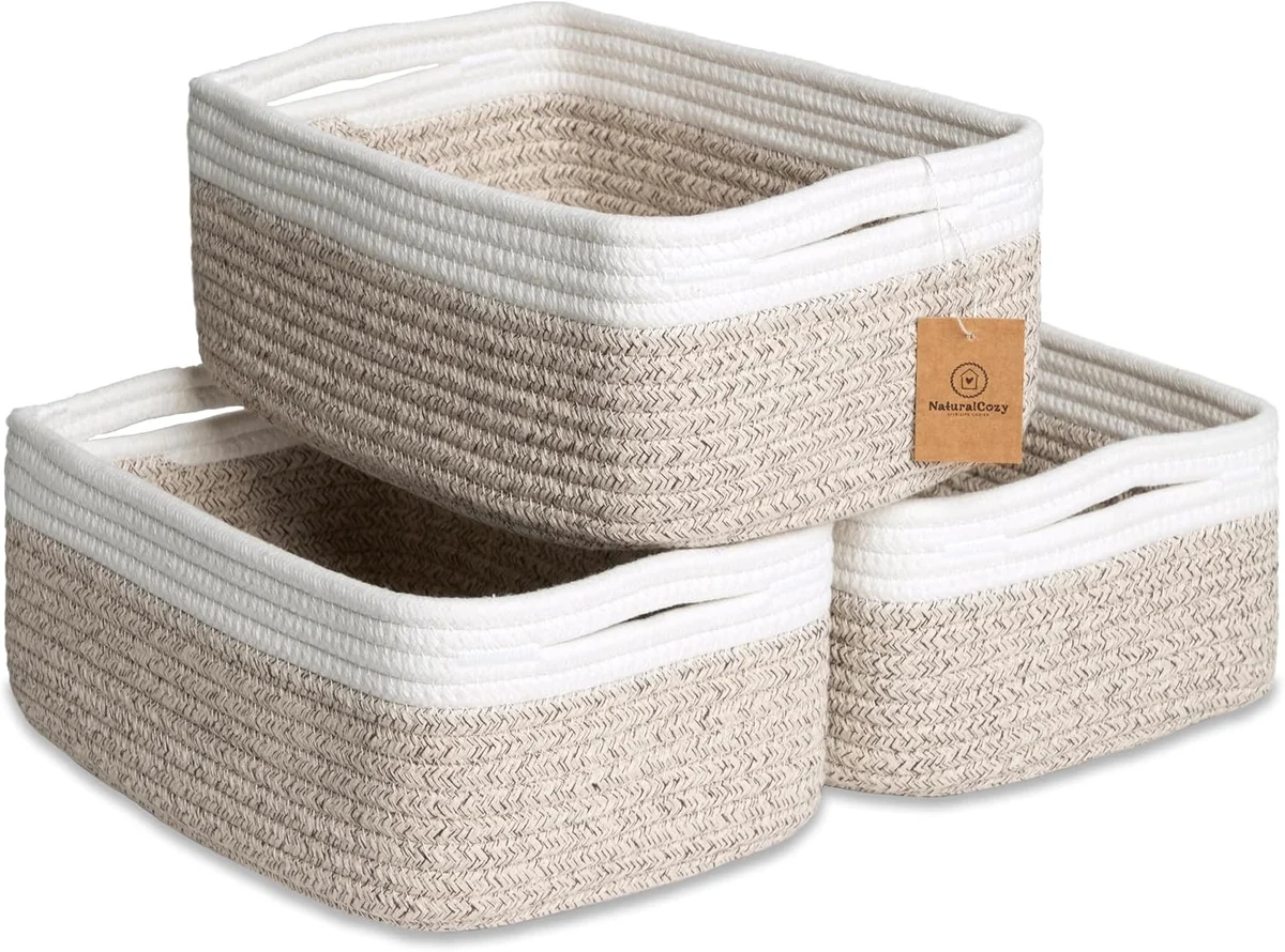 Cotton Rope Storage Baskets, Set of Three
