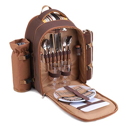 Apollo walker Picnic Backpack Set for 4 with Cooler Compartment,Detachable  Bottle/Wine Holder Includ…See more Apollo walker Picnic Backpack Set for 4