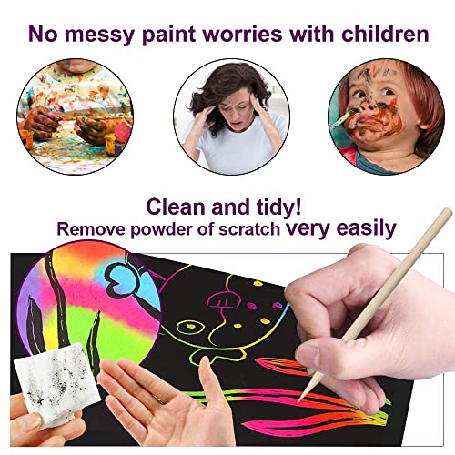 50pcs Scratch Art Paper With 4 Stencils Art Set, Magic Scratch Off Paper  Sheets Craft Kit Scratch Note Paper Drawing Pads With Stencils For School  Party Game Activities Diy Projects - Toys
