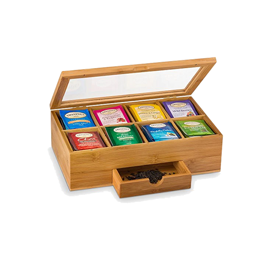 Bamboo Tea Box Organizer