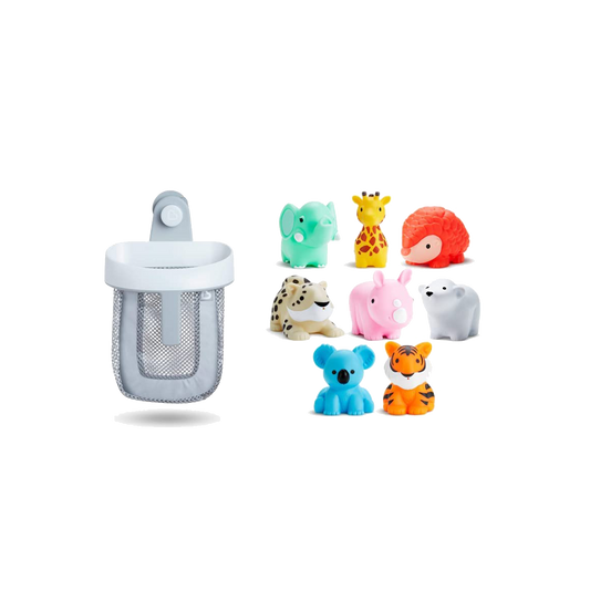 Bath Toy Scoop with Animal Bath Toy Squirts (8 Pack)