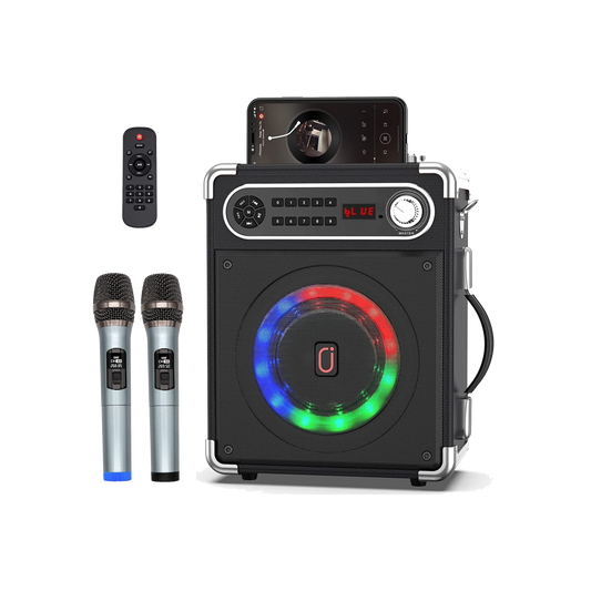Portable Karaoke Bluetooth Speaker (2 Microphones)