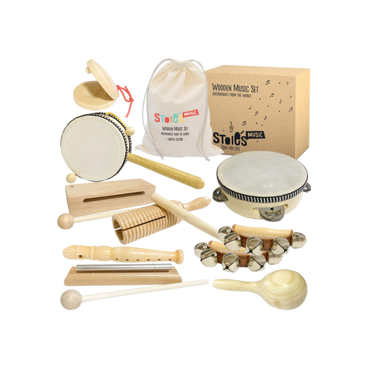 Wooden Percussion Musical Instrument Set, Ages 3+